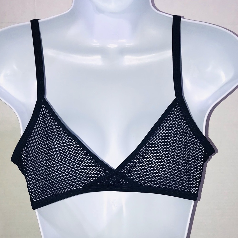 Aerie Mesh Navy Blue Bikini Top Large - Picture 3 of 5